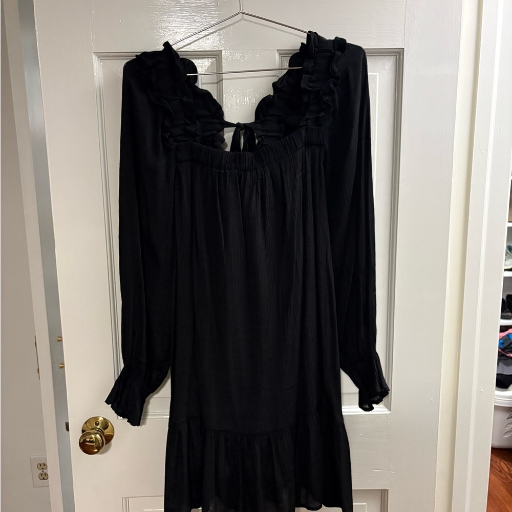 Long Sleeve Black Mini Dress